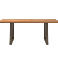 Esstisch Hellbraun 200x80x74 cm Massivholz Eiche Rechteckig