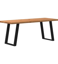 Esstisch Hellbraun 200x80x74 cm Massivholz Eiche Rechteckig