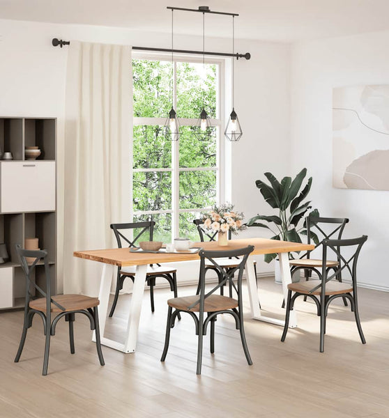 Esstisch Hellbraun 200x80x74 cm Massivholz Eiche Rechteckig