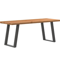 Esstisch Hellbraun 200x80x74 cm Massivholz Eiche Rechteckig