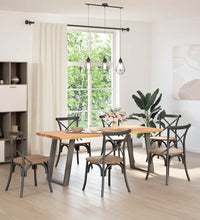 Esstisch Hellbraun 200x80x74 cm Massivholz Eiche Rechteckig