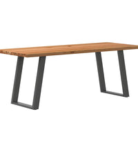 Esstisch Hellbraun 200x80x74 cm Massivholz Eiche Rechteckig