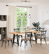 Esstisch Hellbraun 200x80x74 cm Massivholz Eiche Rechteckig