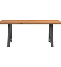 Esstisch Hellbraun 200x80x74 cm Massivholz Eiche Rechteckig