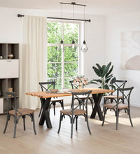 Esstisch Hellbraun 200x80x74 cm Massivholz Eiche Rechteckig