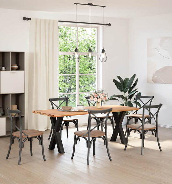 Esstisch Hellbraun 200x80x74 cm Massivholz Eiche Rechteckig