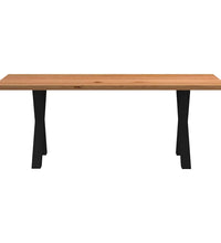 Esstisch Hellbraun 200x80x74 cm Massivholz Eiche Rechteckig