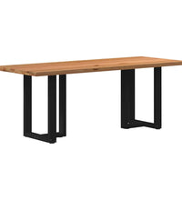 Esstisch Hellbraun 200x80x74 cm Massivholz Eiche Rechteckig