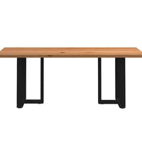 Esstisch Hellbraun 200x80x74 cm Massivholz Eiche Rechteckig