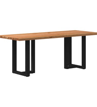 Esstisch Hellbraun 200x80x74 cm Massivholz Eiche Rechteckig