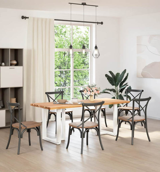 Esstisch Hellbraun 200x80x74 cm Massivholz Eiche Rechteckig