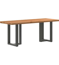 Esstisch Hellbraun 200x80x74 cm Massivholz Eiche Rechteckig