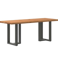 Esstisch Hellbraun 200x80x74 cm Massivholz Eiche Rechteckig