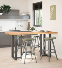 Bartisch Hellbraun 200x80x92 cm Massivholz Eiche Rechteckig