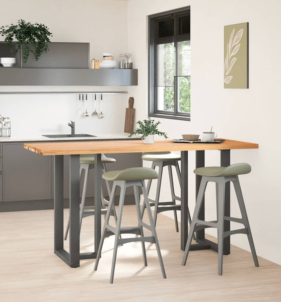 Bartisch Hellbraun 200x80x92 cm Massivholz Eiche Rechteckig