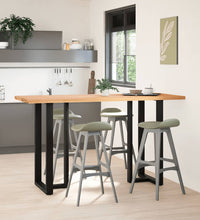 Bartisch Hellbraun 200x80x102 cm Massivholz Eiche Rechteckig