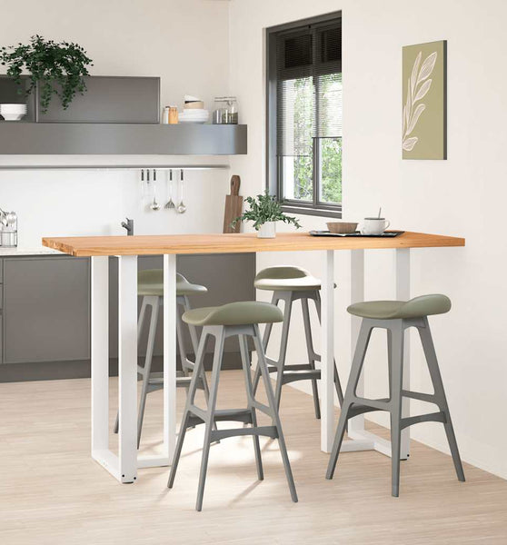 Bartisch Hellbraun 200x80x102 cm Massivholz Eiche Rechteckig