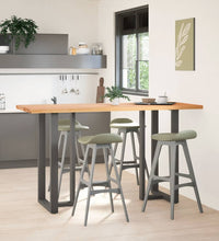 Bartisch Hellbraun 200x80x102 cm Massivholz Eiche Rechteckig