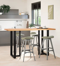 Bartisch Hellbraun 200x80x112 cm Massivholz Eiche Rechteckig