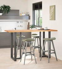 Bartisch Hellbraun 200x80x112 cm Massivholz Eiche Rechteckig