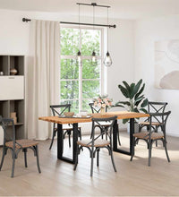 Esstisch Hellbraun 200x80x74 cm Massivholz Eiche Rechteckig