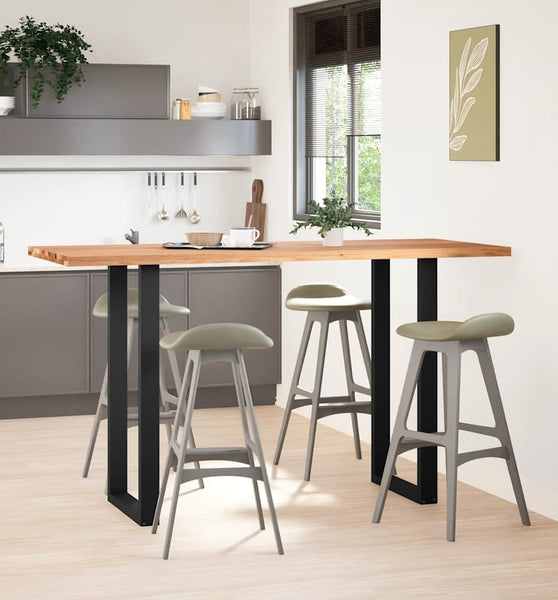 Bartisch Hellbraun 200x80x112 cm Massivholz Eiche Rechteckig