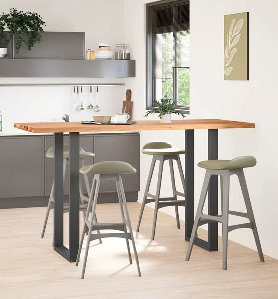 Bartisch Hellbraun 200x80x112 cm Massivholz Eiche Rechteckig