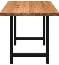 Esstisch Hellbraun 200x80x74 cm Massivholz Eiche Rechteckig