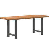 Esstisch Hellbraun 200x80x74 cm Massivholz Eiche Rechteckig