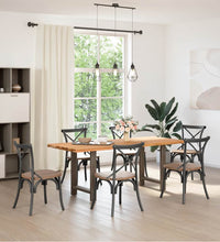 Esstisch Hellbraun 200x80x74 cm Massivholz Eiche Rechteckig
