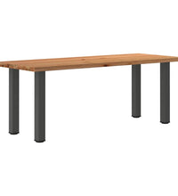 Esstisch mit Baumkanten 200x80x74cm Massivholz Eiche Rechteckig