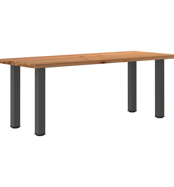 Esstisch mit Baumkanten 200x80x74cm Massivholz Eiche Rechteckig