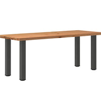 Esstisch mit Baumkanten 200x80x74cm Massivholz Eiche Rechteckig