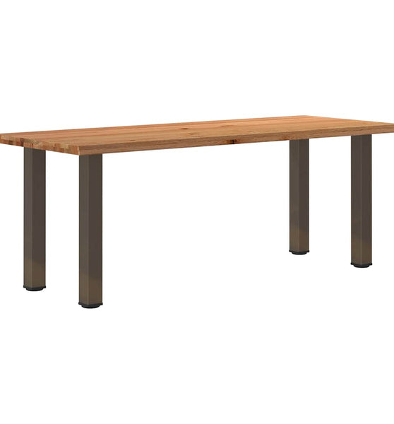 Esstisch mit Baumkanten 200x80x74cm Massivholz Eiche Rechteckig