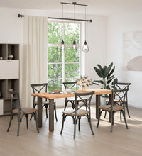 Esstisch mit Baumkanten 200x80x74cm Massivholz Eiche Rechteckig