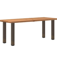 Esstisch mit Baumkanten 200x80x74cm Massivholz Eiche Rechteckig