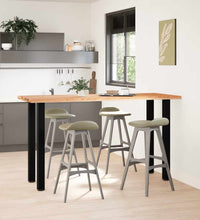 Bartisch Hellbraun 200x80x112 cm Massivholz Eiche Rechteckig