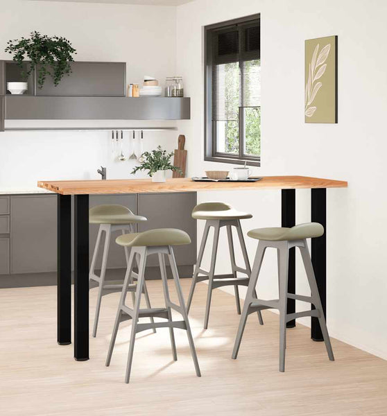 Bartisch Hellbraun 200x80x112 cm Massivholz Eiche Rechteckig