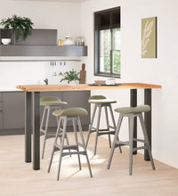 Bartisch Hellbraun 200x80x112 cm Massivholz Eiche Rechteckig