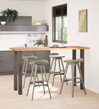 Bartisch Hellbraun 200x80x112 cm Massivholz Eiche Rechteckig