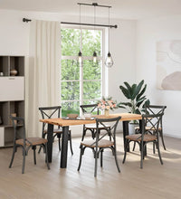 Esstisch Hellbraun 200x80x74 cm Massivholz Eiche Rechteckig