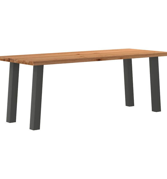 Esstisch Hellbraun 200x80x74 cm Massivholz Eiche Rechteckig