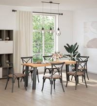 Esstisch Hellbraun 200x80x74 cm Massivholz Eiche Rechteckig