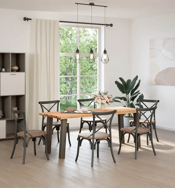 Esstisch Hellbraun 200x80x74 cm Massivholz Eiche Rechteckig