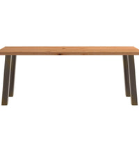 Esstisch Hellbraun 200x80x74 cm Massivholz Eiche Rechteckig