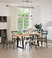 Esstisch mit Baumkanten 200x80x74 cm Massivholz Eiche