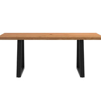 Esstisch mit Baumkanten 200x80x74 cm Massivholz Eiche