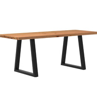 Esstisch mit Baumkanten 200x80x74 cm Massivholz Eiche