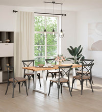 Esstisch mit Baumkanten 200x80x74 cm Massivholz Eiche