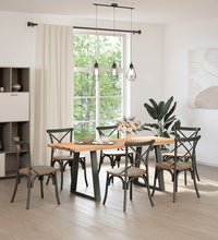 Esstisch mit Baumkanten 200x80x74 cm Massivholz Eiche